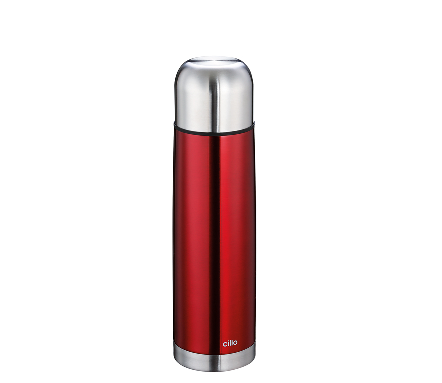 Термос 0,75 л, d-8 см, h-29 см, сталь (красный)