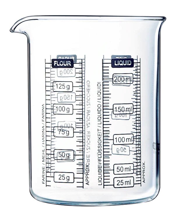 Мерный стакан Kitchen Lab 0,25 л, 8x8x10 см, стекло