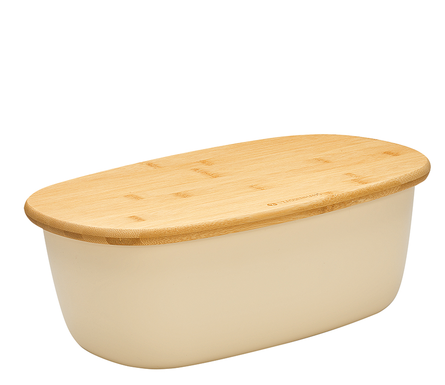 Хлебница LOFT 37х22,5 см, пластик/бамбук (кремовый)