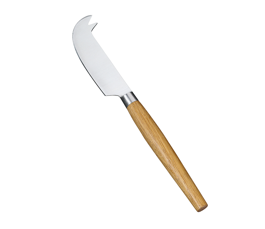 Нож для сыра, длина 23 см, сталь/дуб