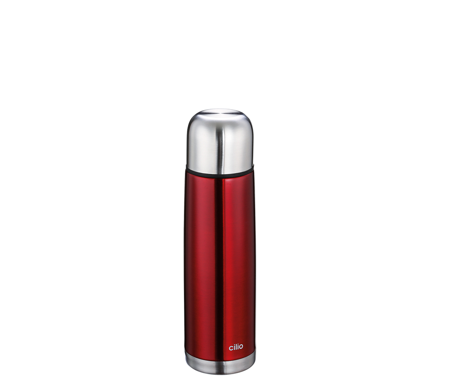 Термос 0,5 л, d-7 см, h-25 см, сталь (красный)