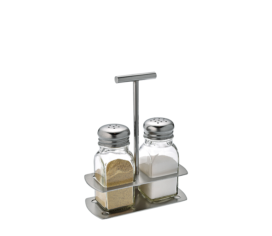 Емкости для специй TAVOLA (перец+соль) h-16 см, сталь/стекло